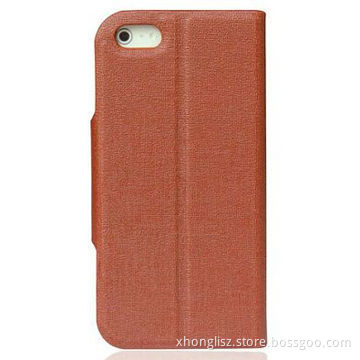 Folded notebook design genuine leather phone cases for iPhone 4 series